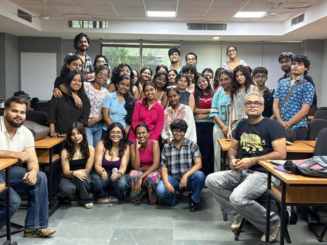 Group discussion during a UX workshop at NIFT Delhi
